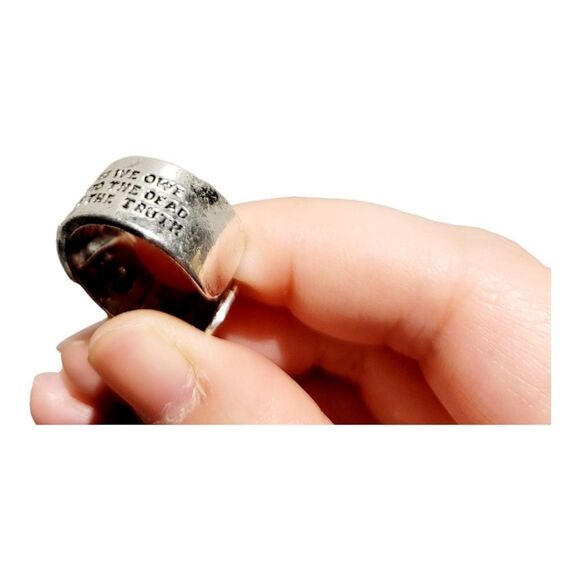 Brand New Silver With Gold Skulls Ring Adjustable Size - Picture 6 of 8